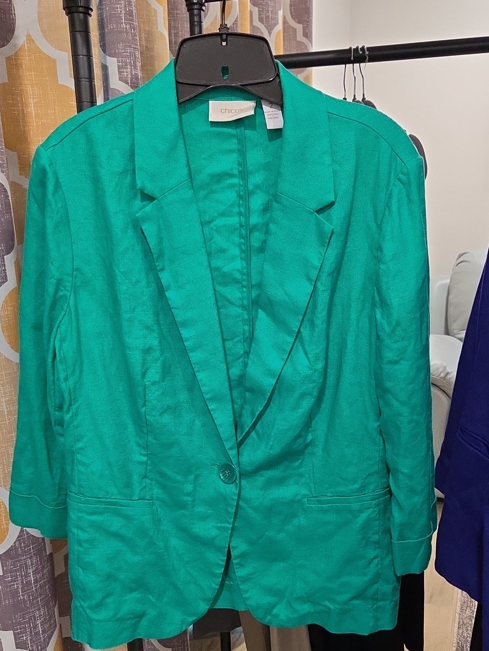 Chico's Women's Green Single-Button Blazer